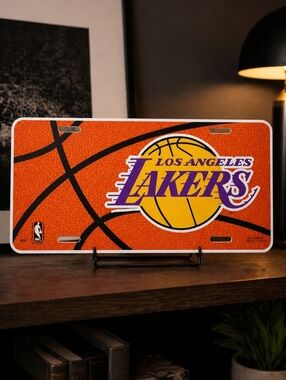 Vintage Los Angeles Lakers Regular Size Plastic License Plate by Tag Express